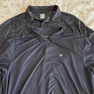 Callaway Black and Gray Patterned Polo Shirts